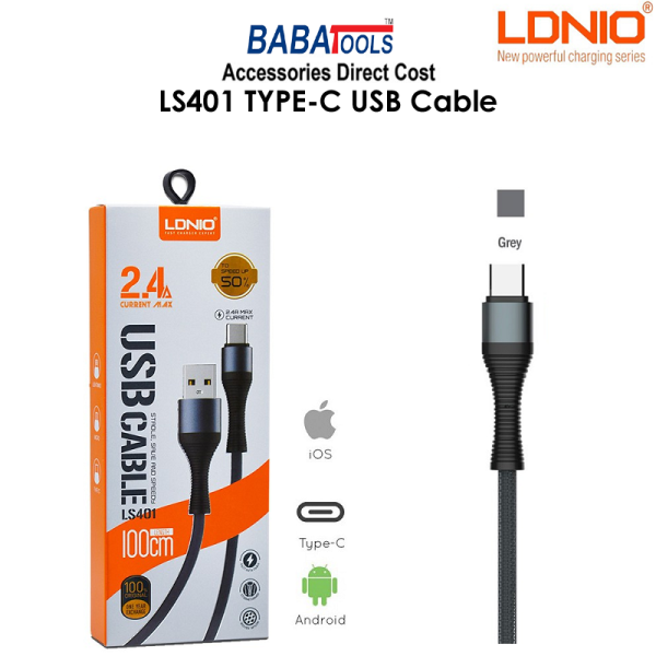 Ldnio LS401 Type-C USB Cable 2.4A Fast Charging & Data Sync 1 Meter Data Transfer Cable