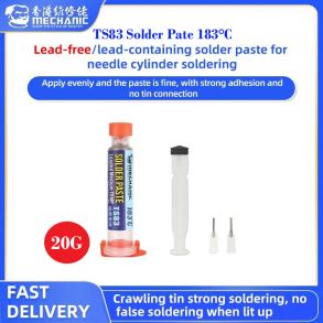 Mechanic TS83 Low Temperature Non-Cleaning Solder Paste Flux Used for Solder IC PCB 183°C Patch Maintenance Phone Solder Paste